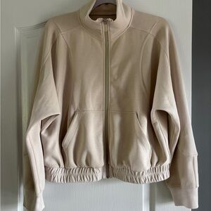 Lululemon brushed softstream full zip Jacket natural ivory sz 8